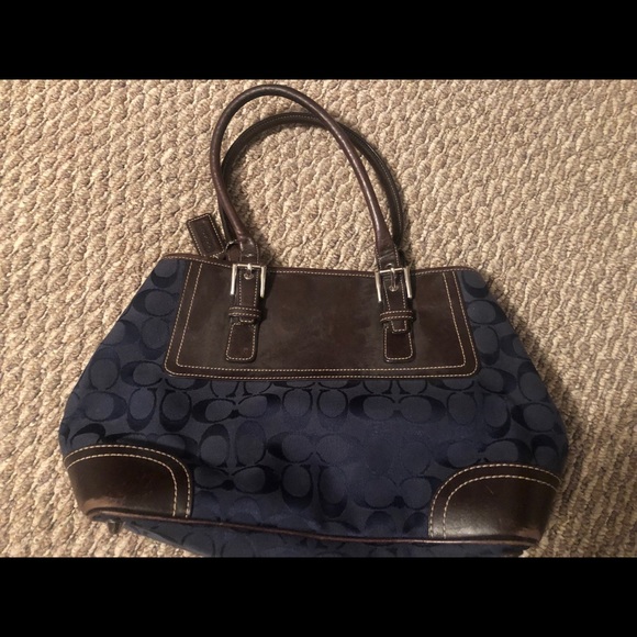 Blue and Brown coach bag